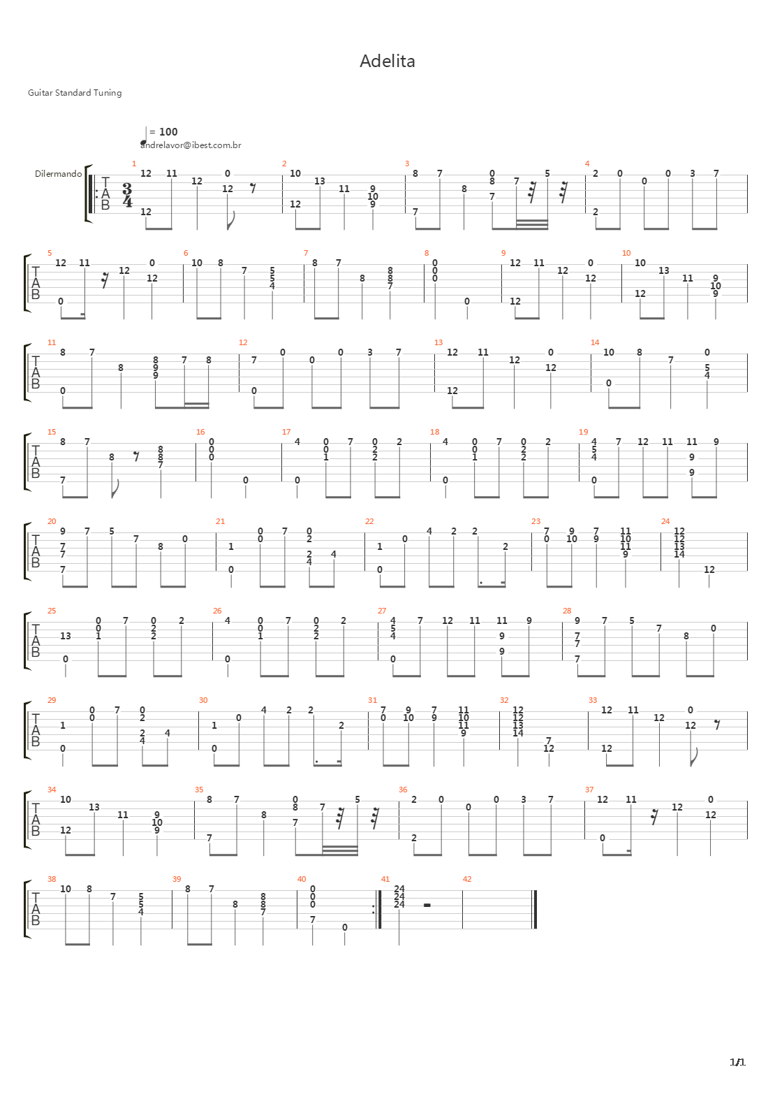 Adelita吉他谱