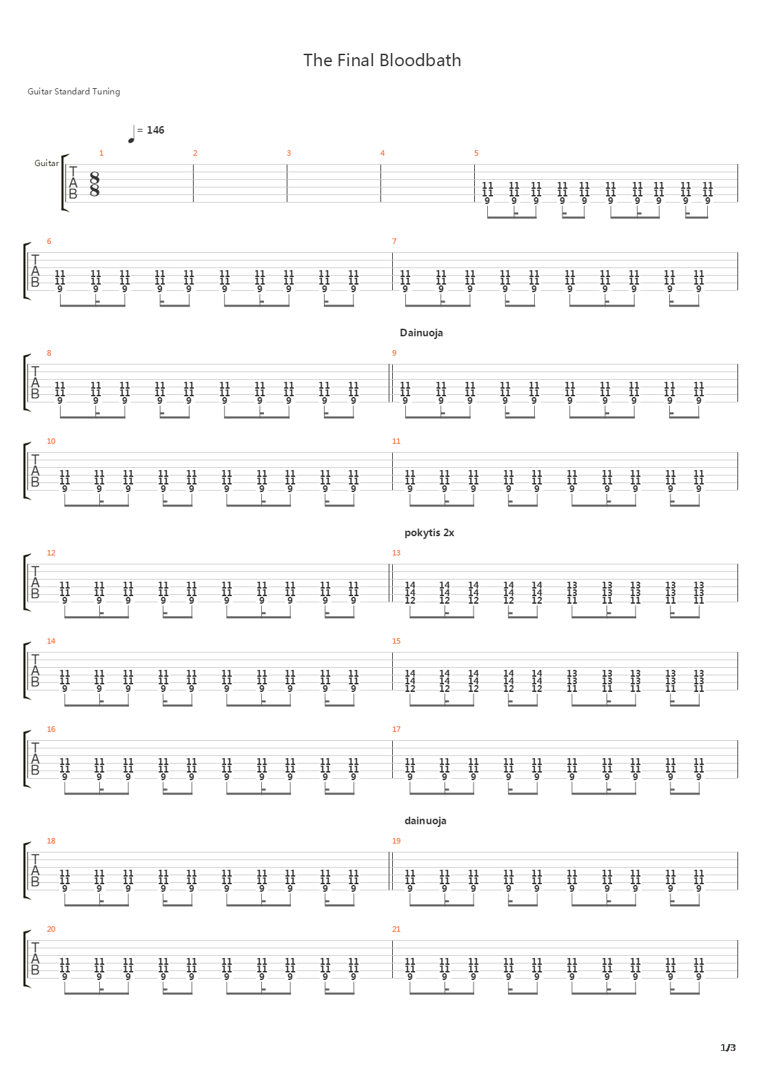 The Final Blood Bath吉他谱