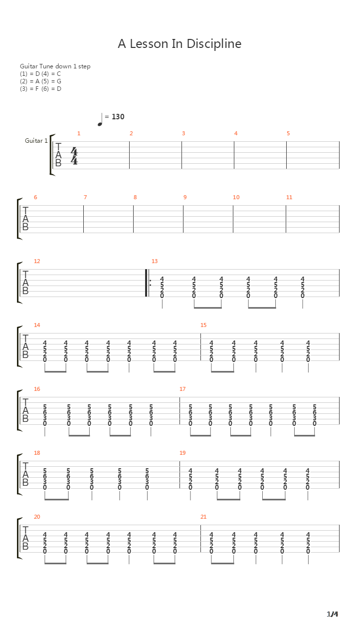 A Lesson In Discipline吉他谱