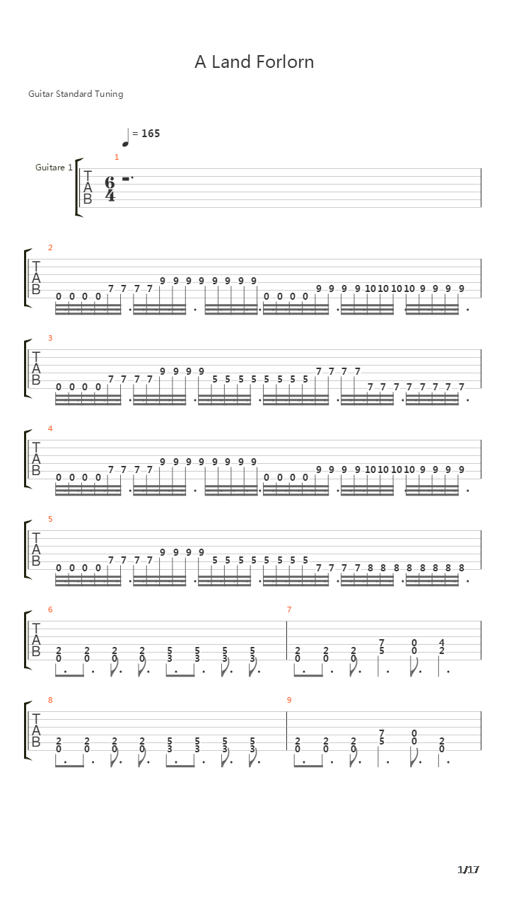 A Land Forlon吉他谱