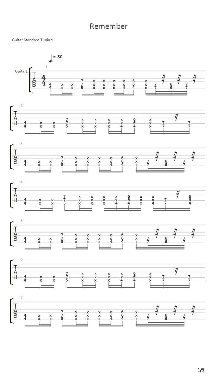 Remember吉他谱
