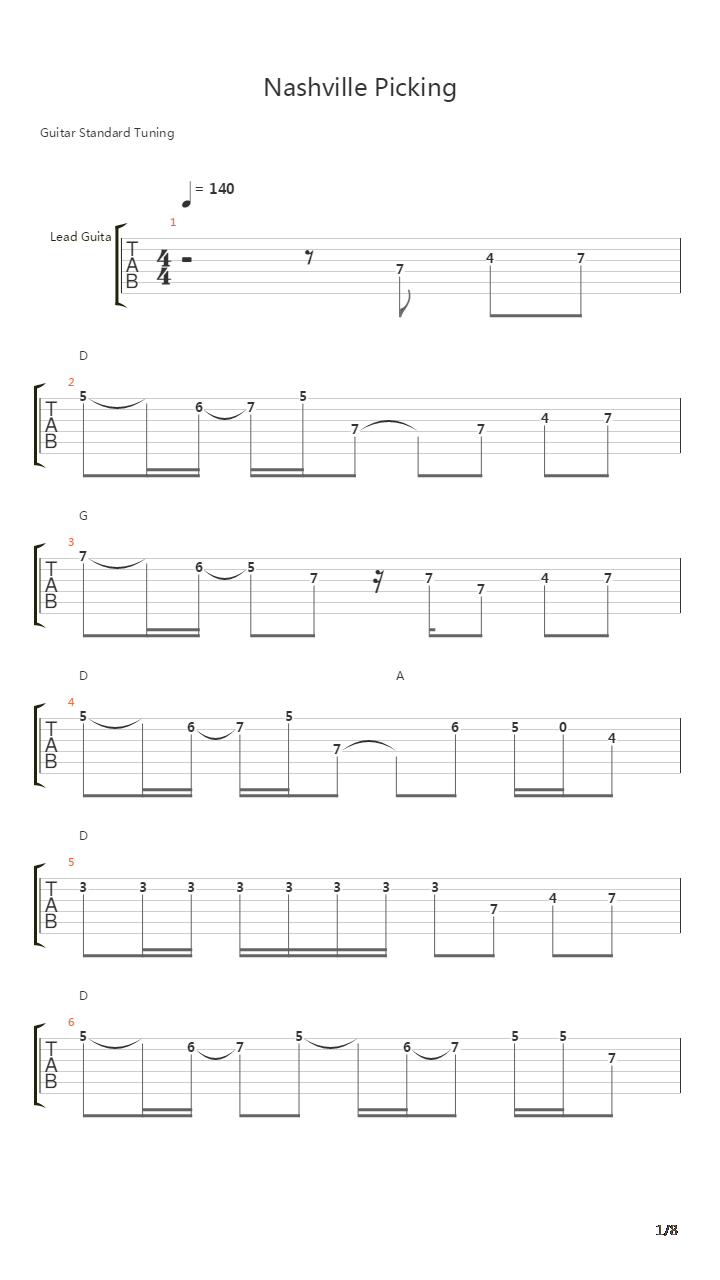 Nashville Picking吉他谱