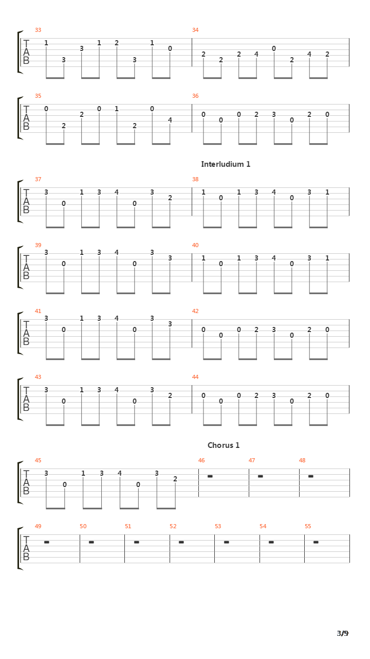 Brennende Kalte吉他谱
