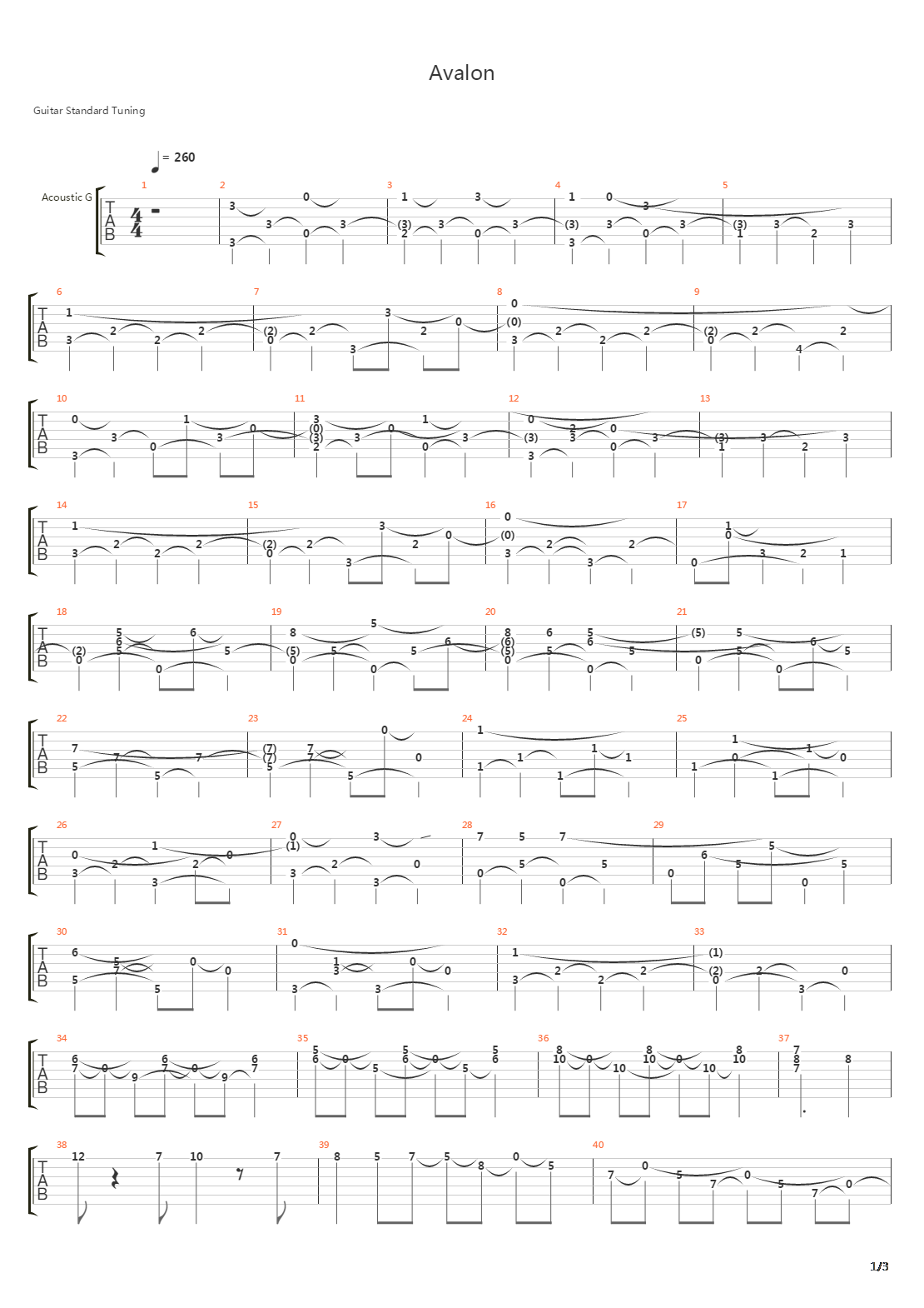 Avalon -Alternate Take吉他谱