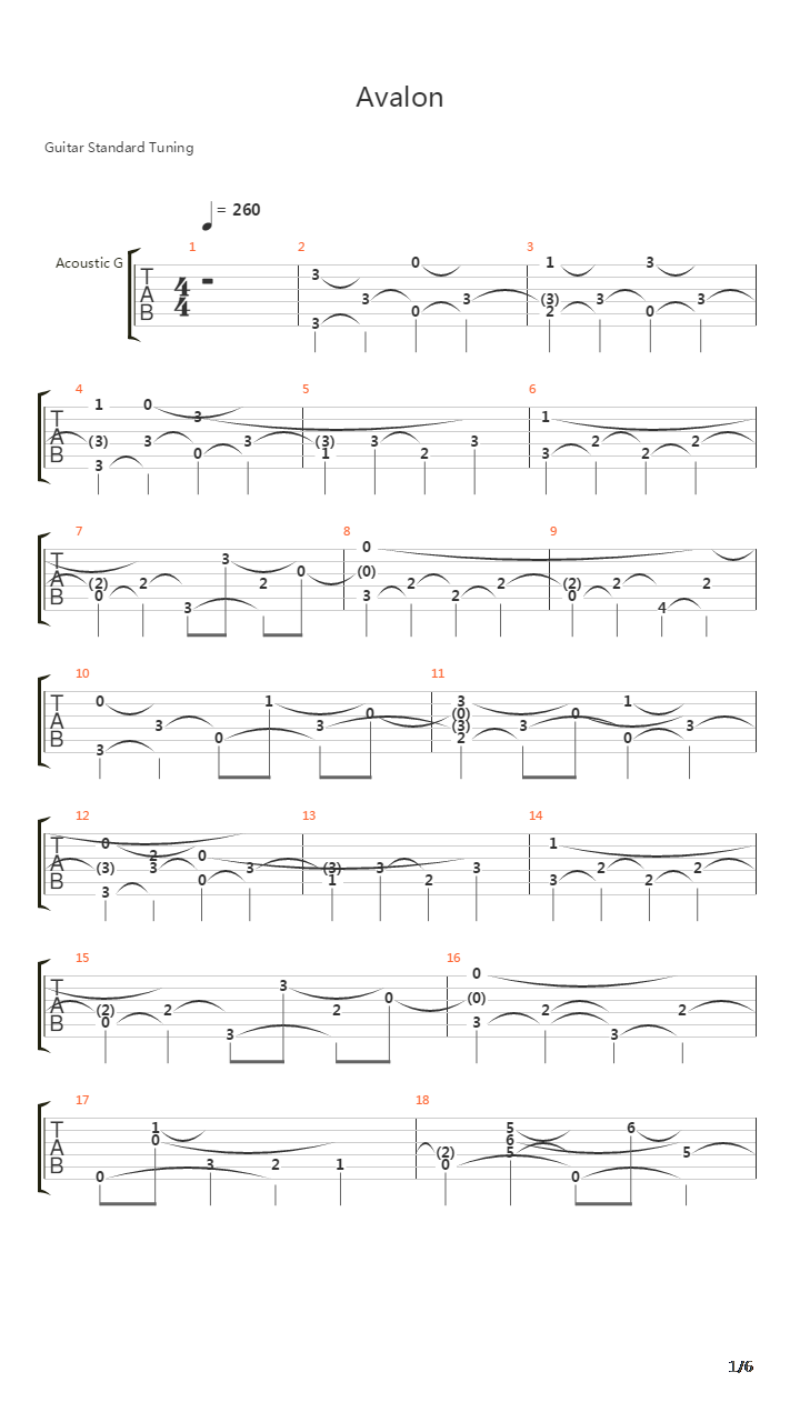 Avalon -Alternate Take吉他谱