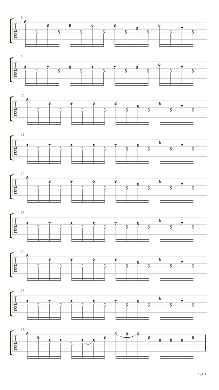 Through The Fire And Flames (One Guitar)吉他谱