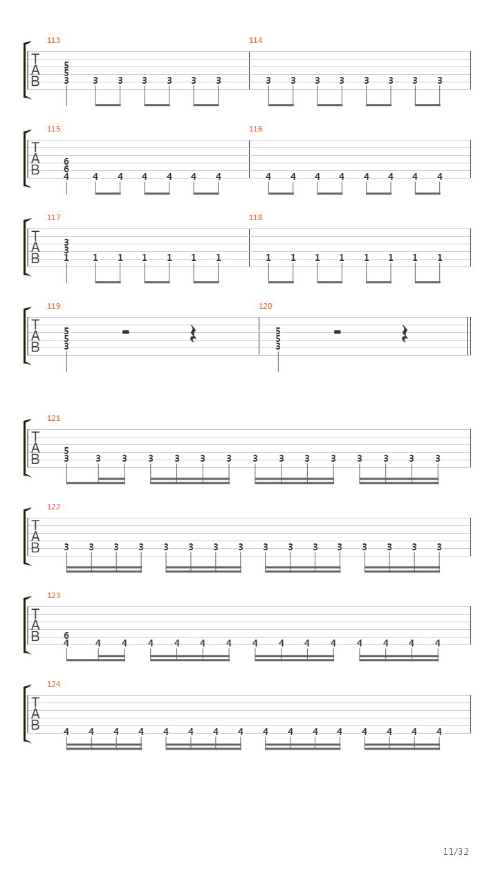 Through The Fire And Flames (One Guitar)吉他谱