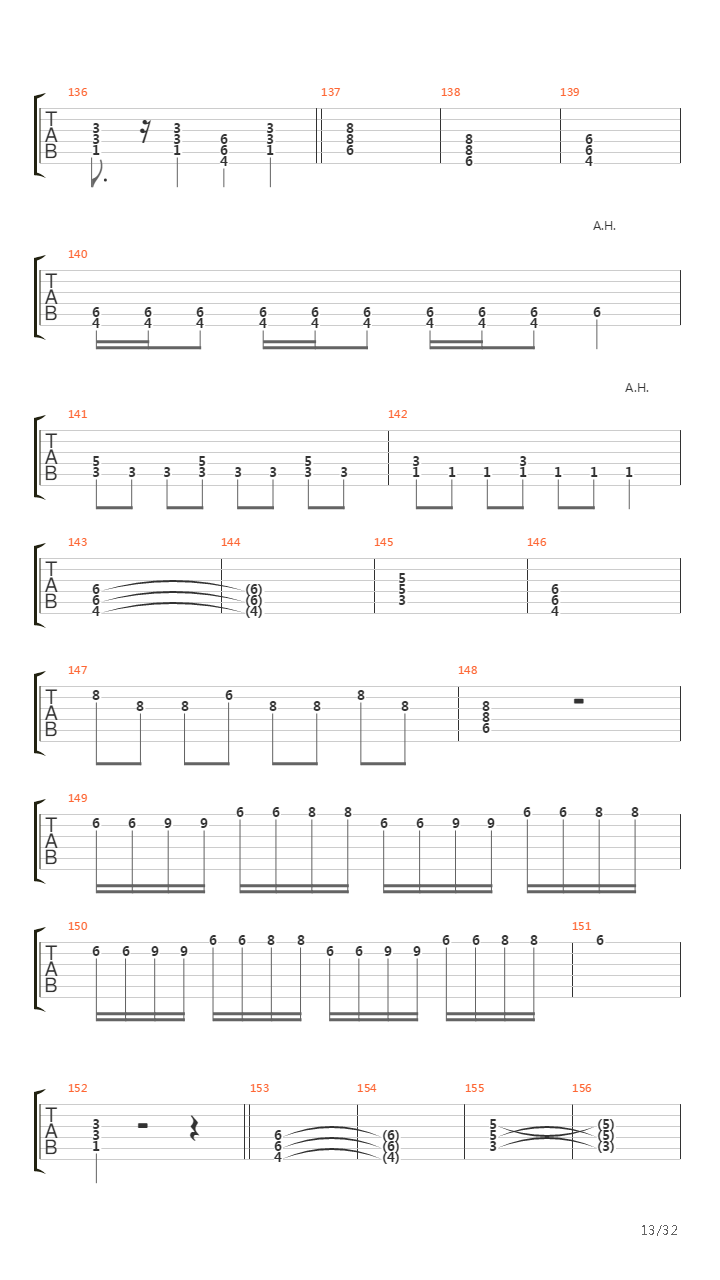 Through The Fire And Flames (One Guitar)吉他谱