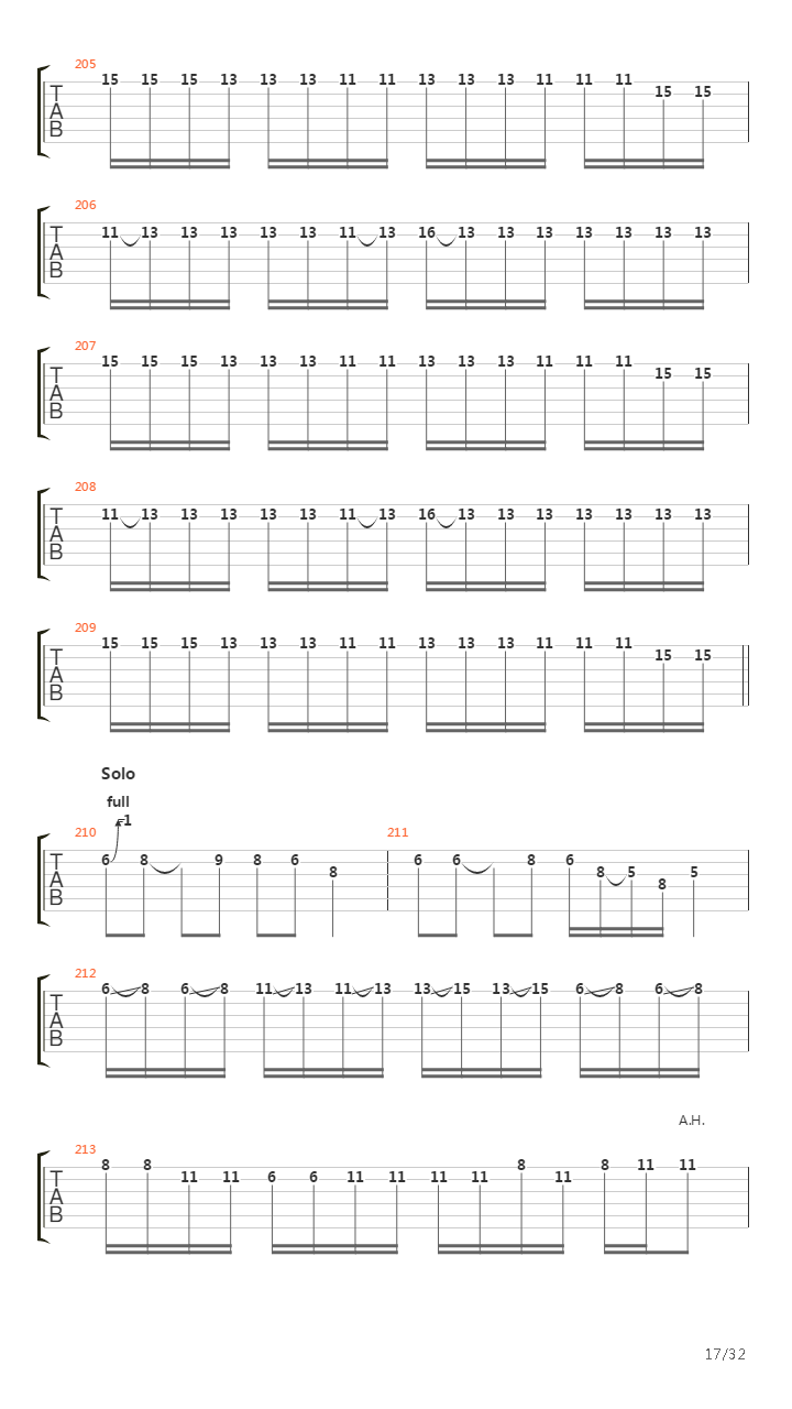 Through The Fire And Flames (One Guitar)吉他谱