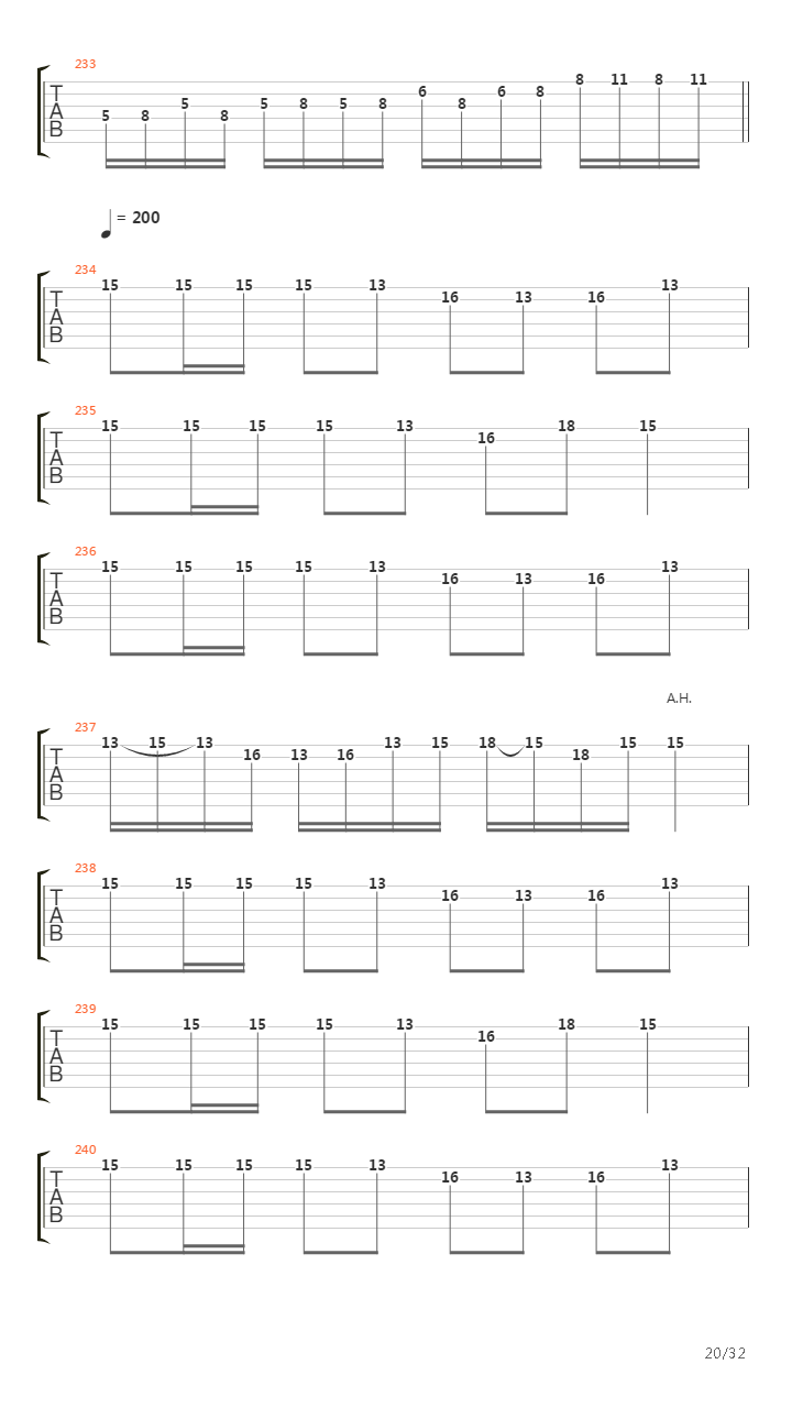 Through The Fire And Flames (One Guitar)吉他谱