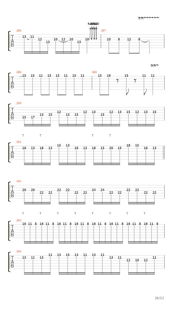 Through The Fire And Flames (One Guitar)吉他谱