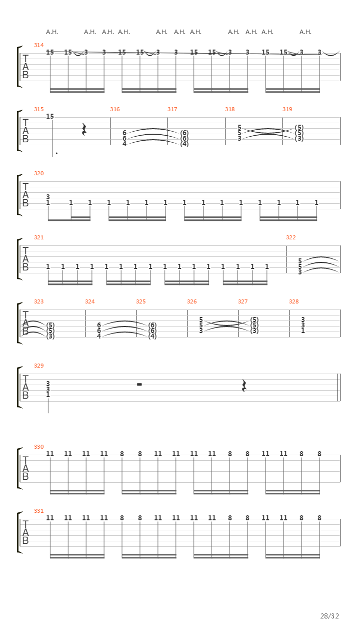 Through The Fire And Flames (One Guitar)吉他谱