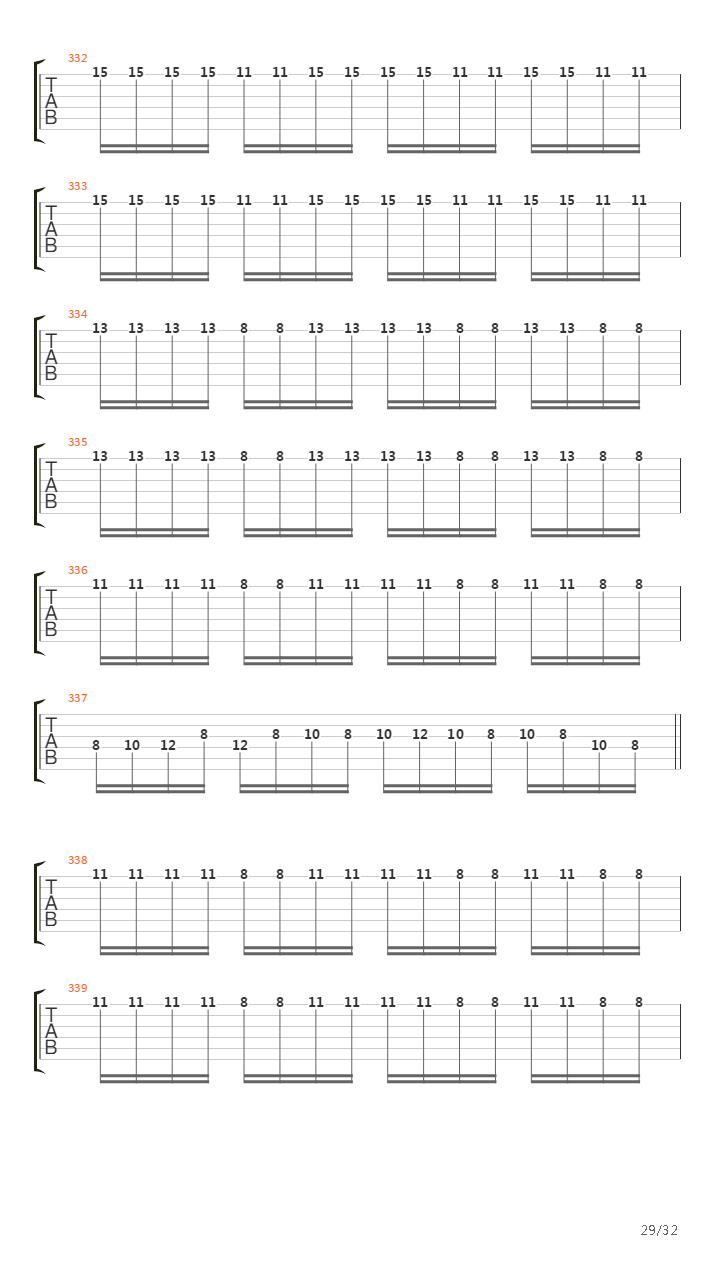 Through The Fire And Flames (One Guitar)吉他谱