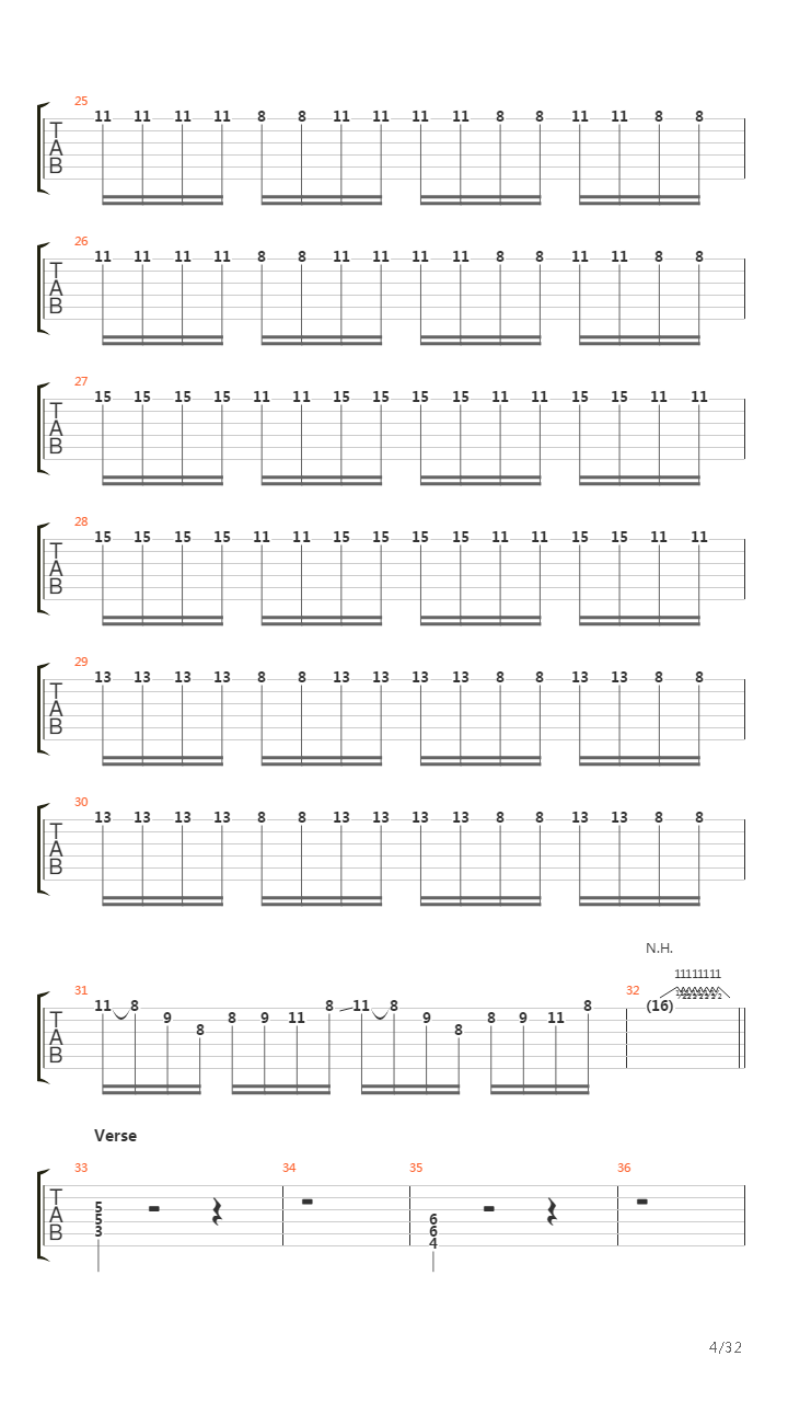 Through The Fire And Flames (One Guitar)吉他谱