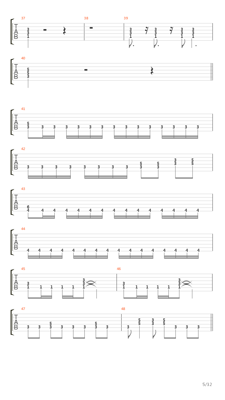 Through The Fire And Flames (One Guitar)吉他谱