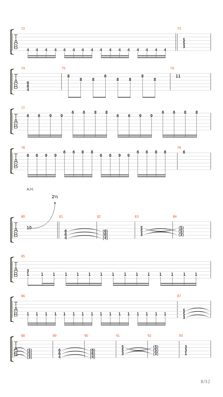 Through The Fire And Flames (One Guitar)吉他谱