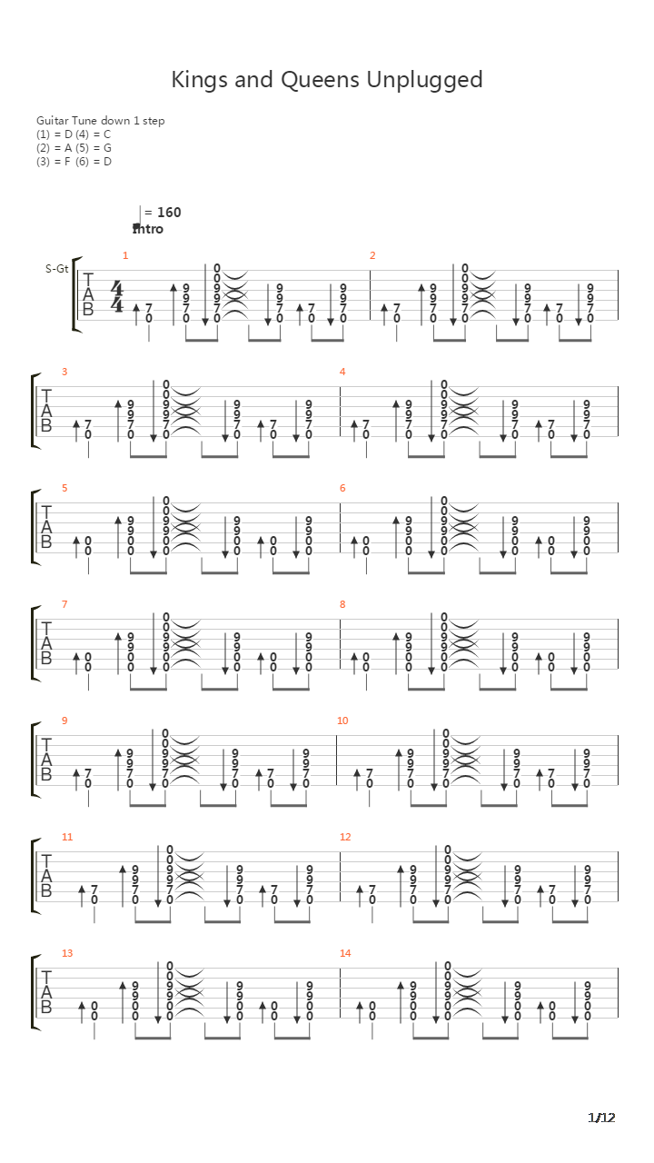 Kings And Queens吉他谱