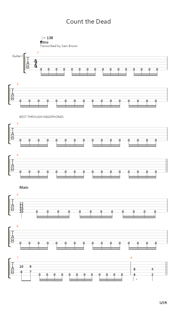 Count The Dead吉他谱