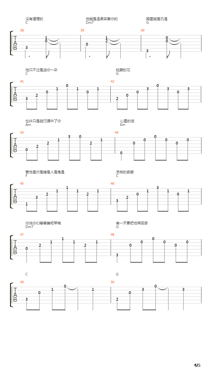 只不过是吉他谱