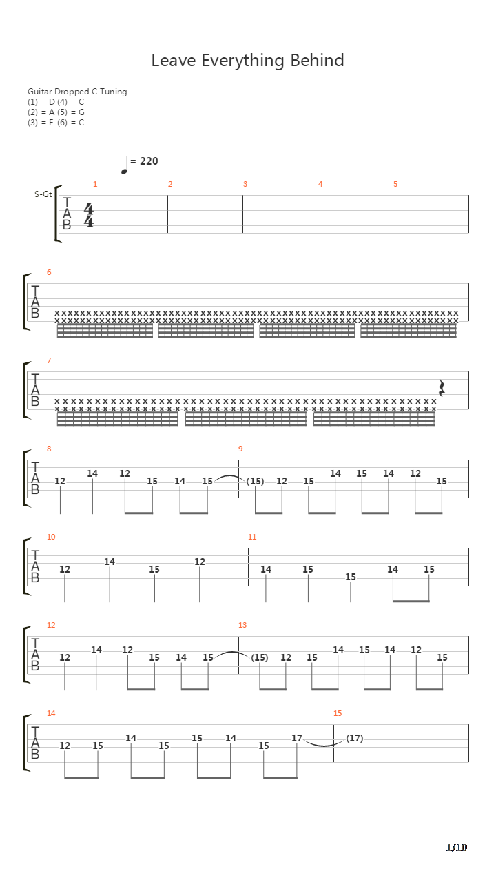 Leave Everything Behind吉他谱