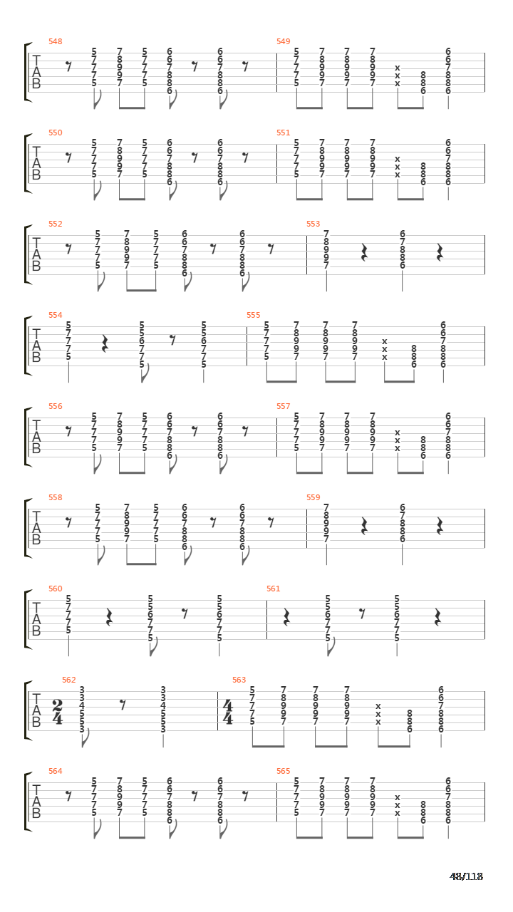 Recipe For Hate吉他谱