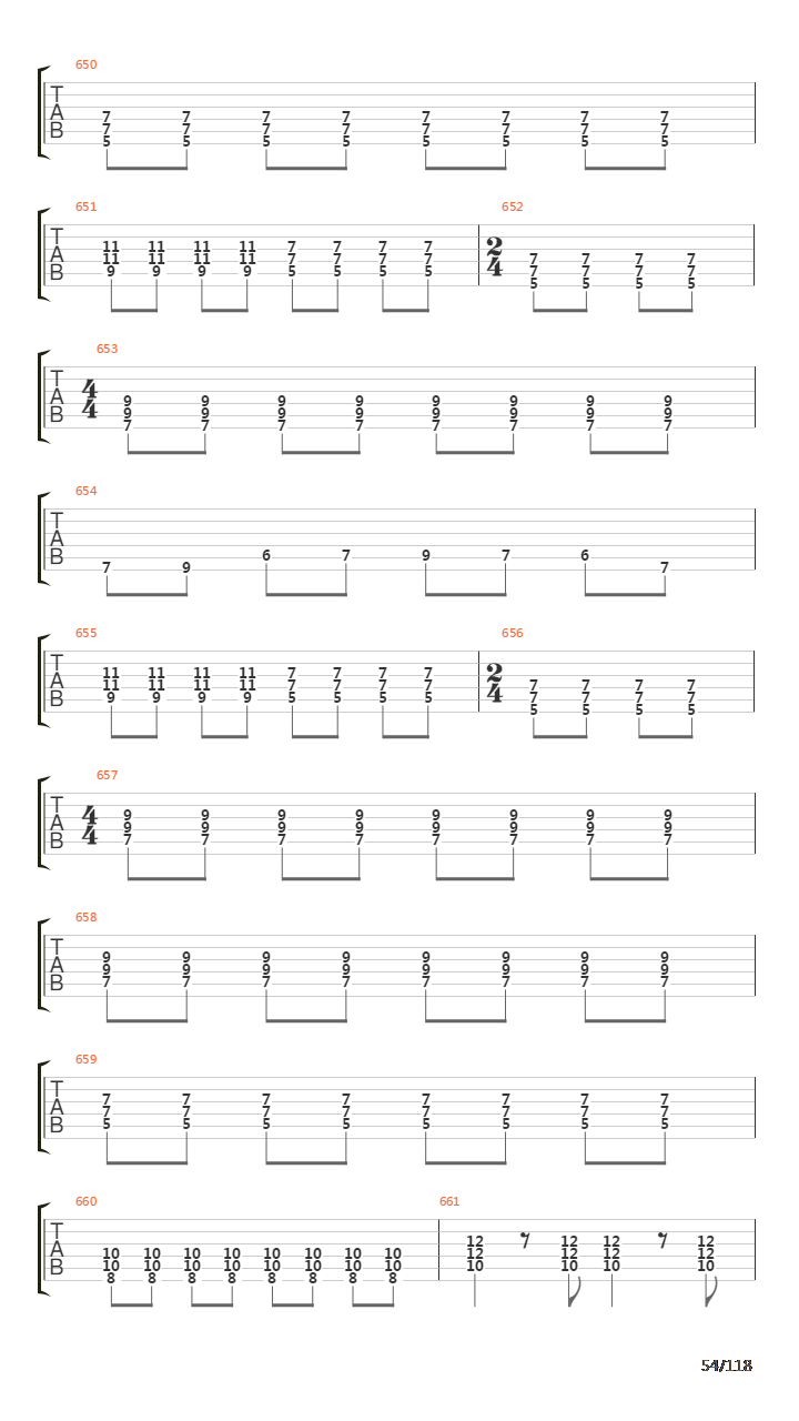 Recipe For Hate吉他谱
