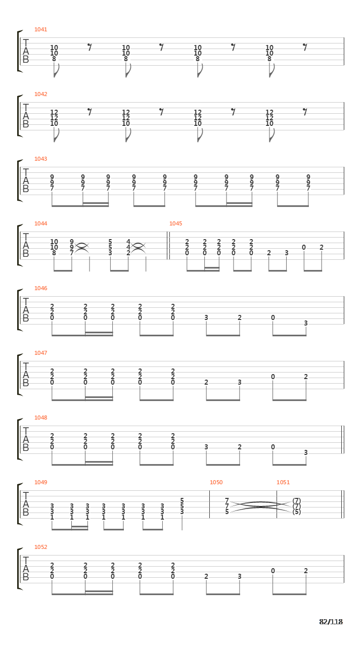 Recipe For Hate吉他谱