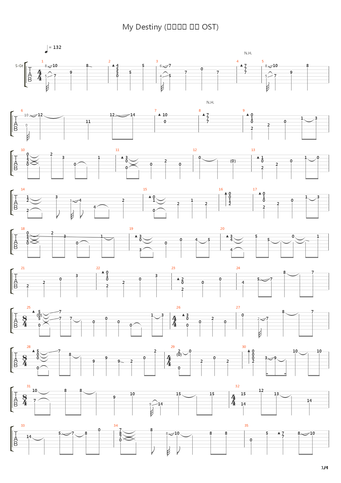(Lyn) My Destiny (별에서온 그대 OST)吉他谱