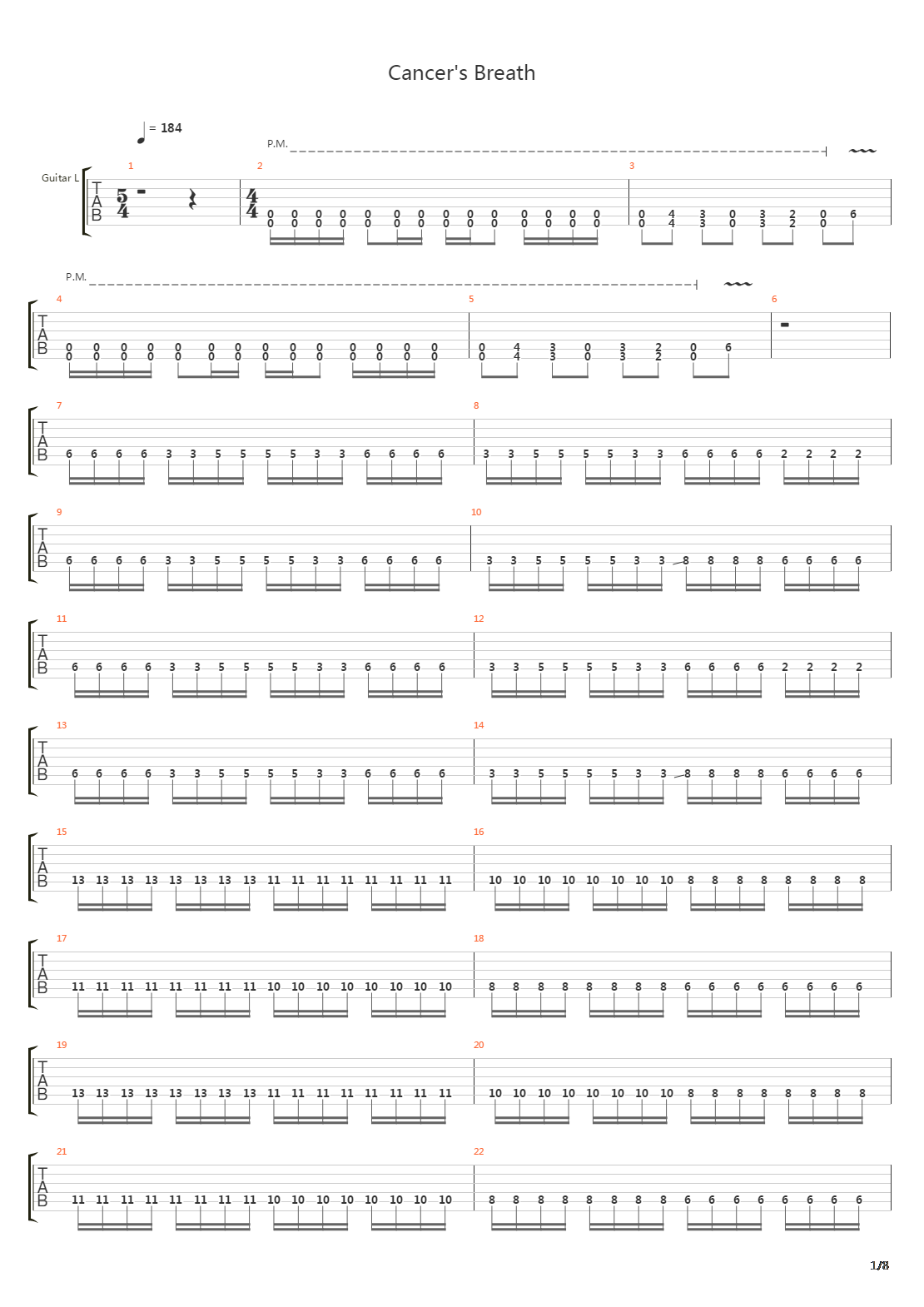 Cancers Breath吉他谱