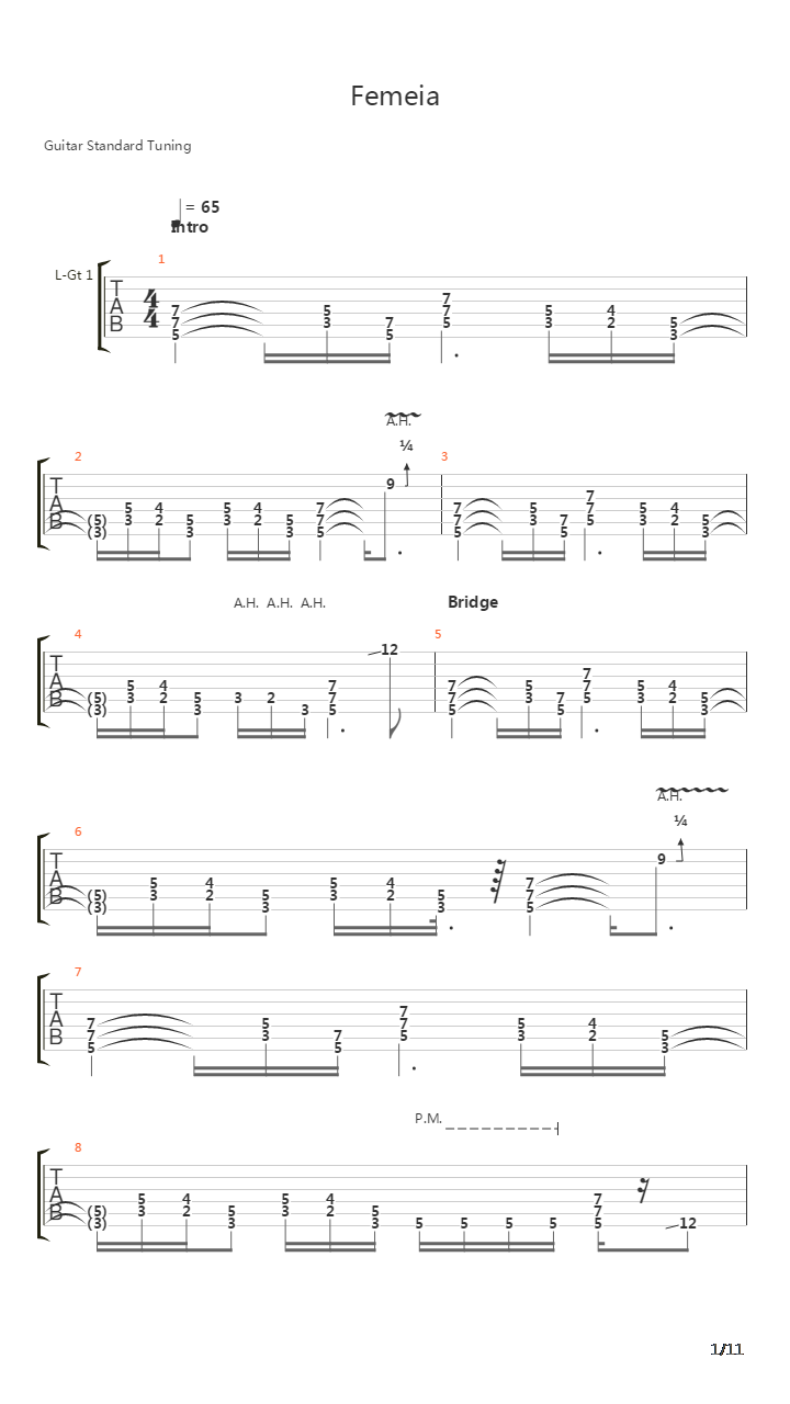 Femeia吉他谱