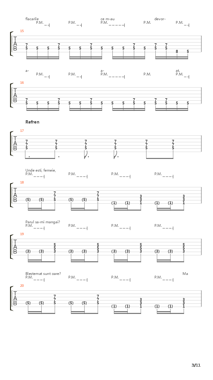 Femeia吉他谱