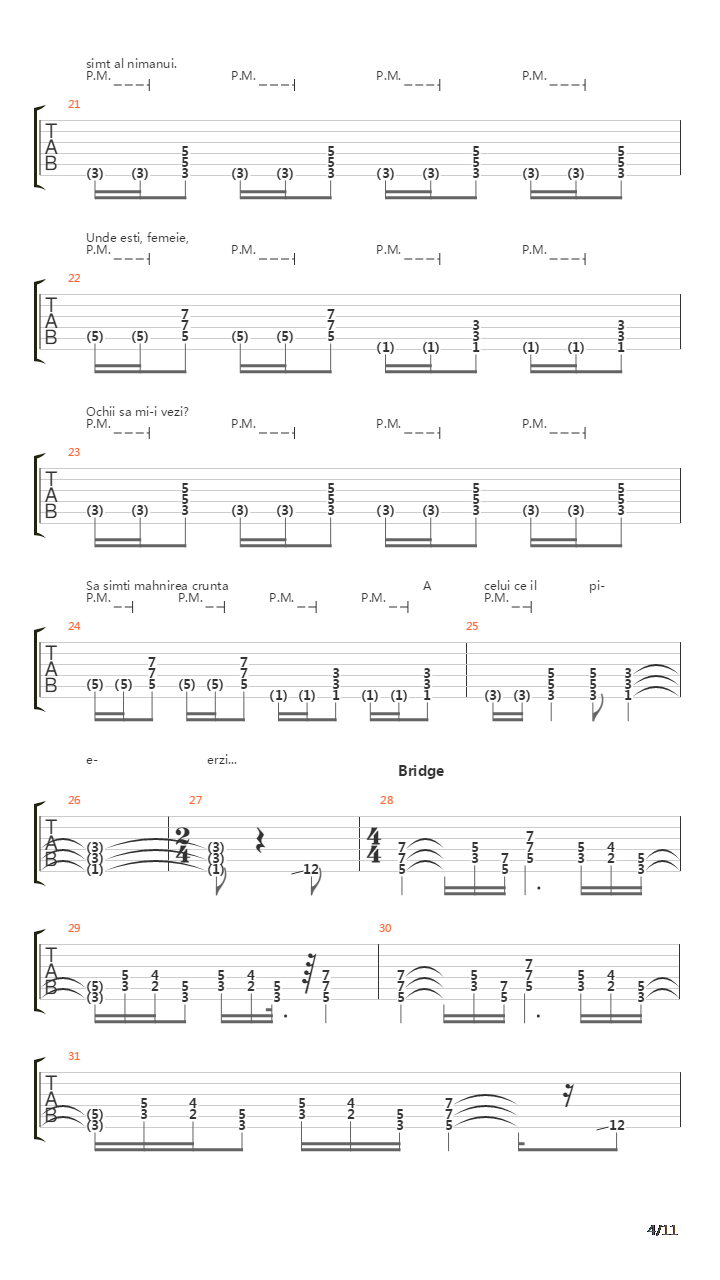 Femeia吉他谱