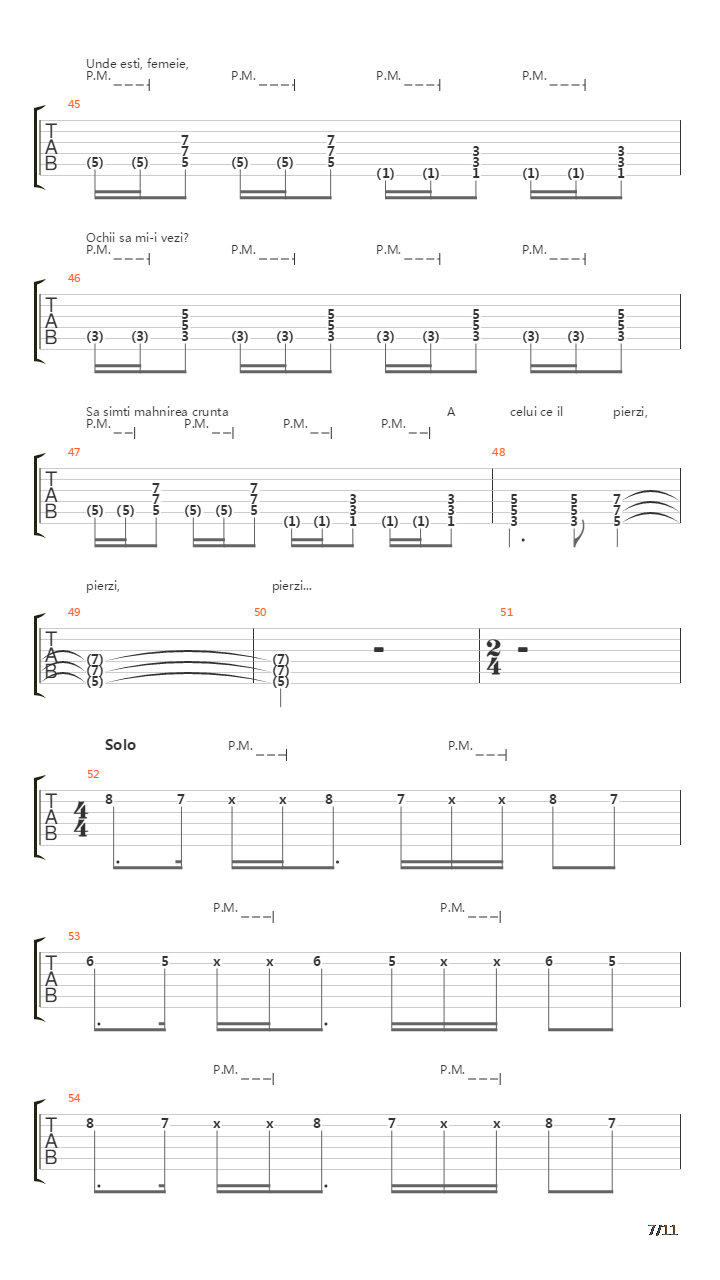 Femeia吉他谱
