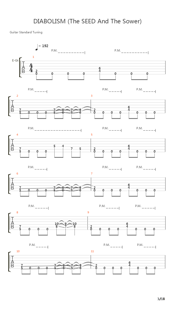 Diabolism The Seed And The Sower吉他谱