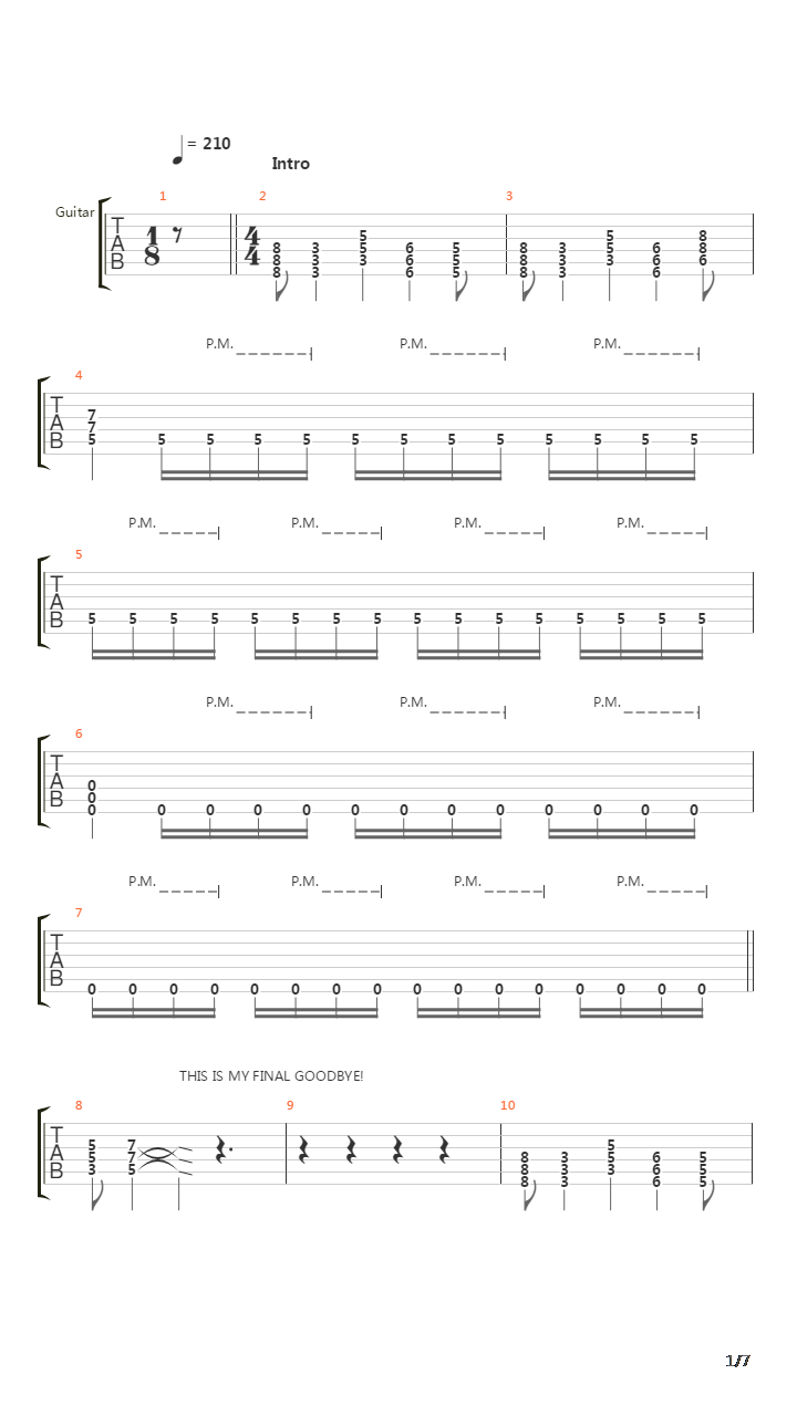 Final Goodbye吉他谱