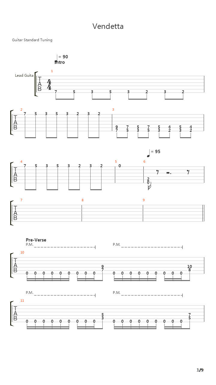 Vendetta吉他谱