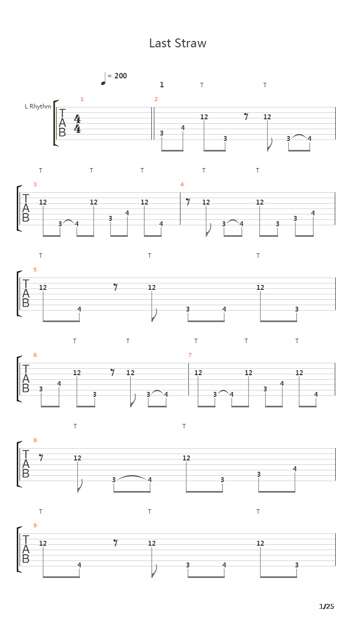 Last Straw吉他谱