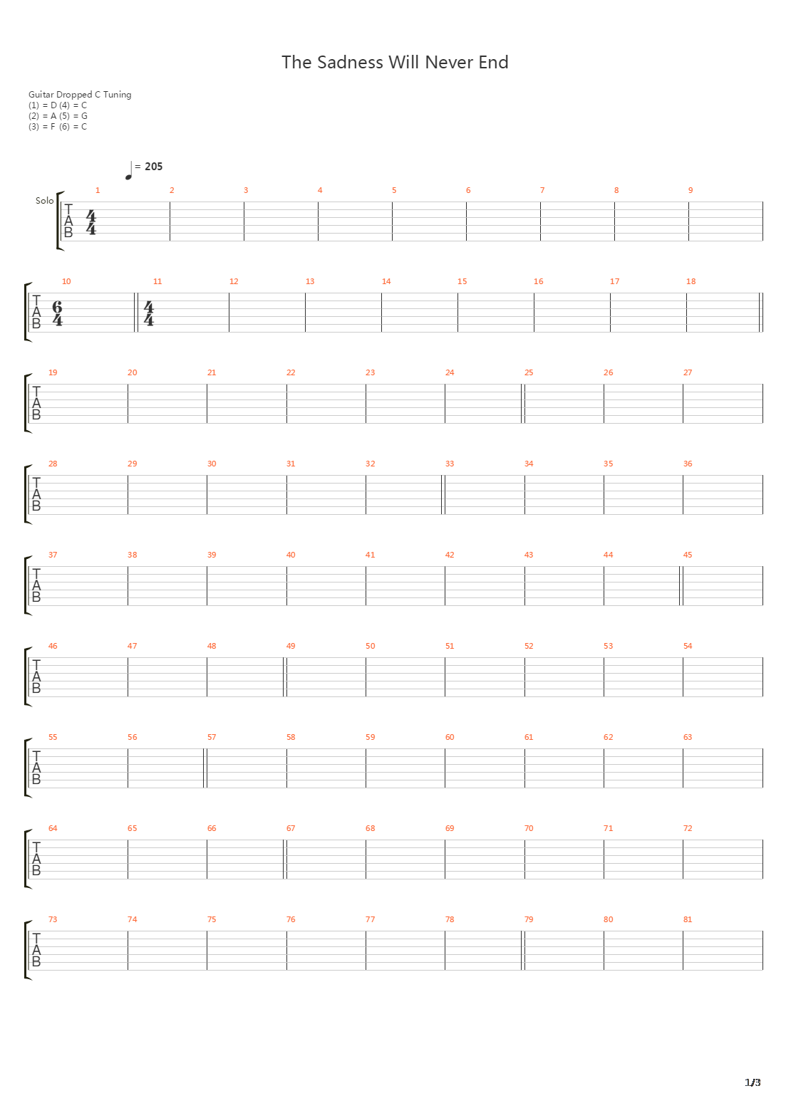 The Sadness Will Never End吉他谱