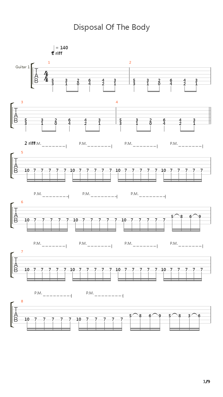 Disposal Of The Body吉他谱