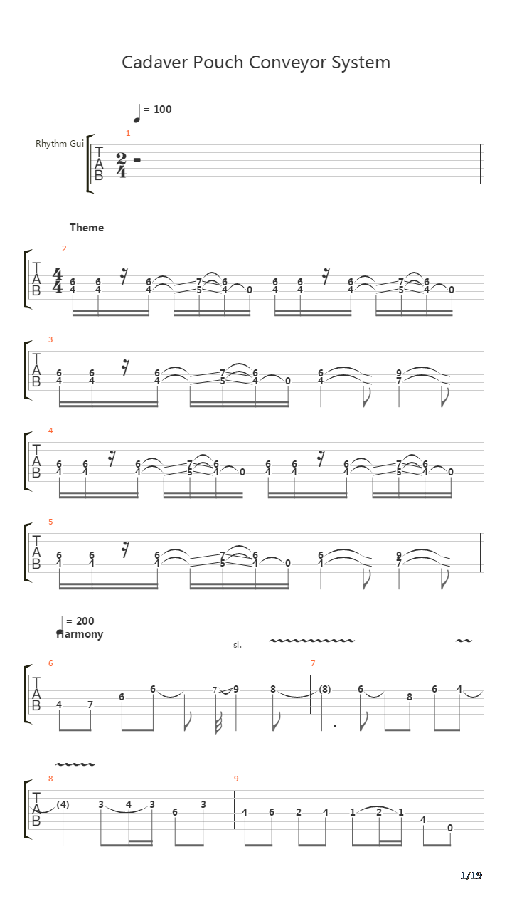 Cadaver Pouch Conveyor System吉他谱