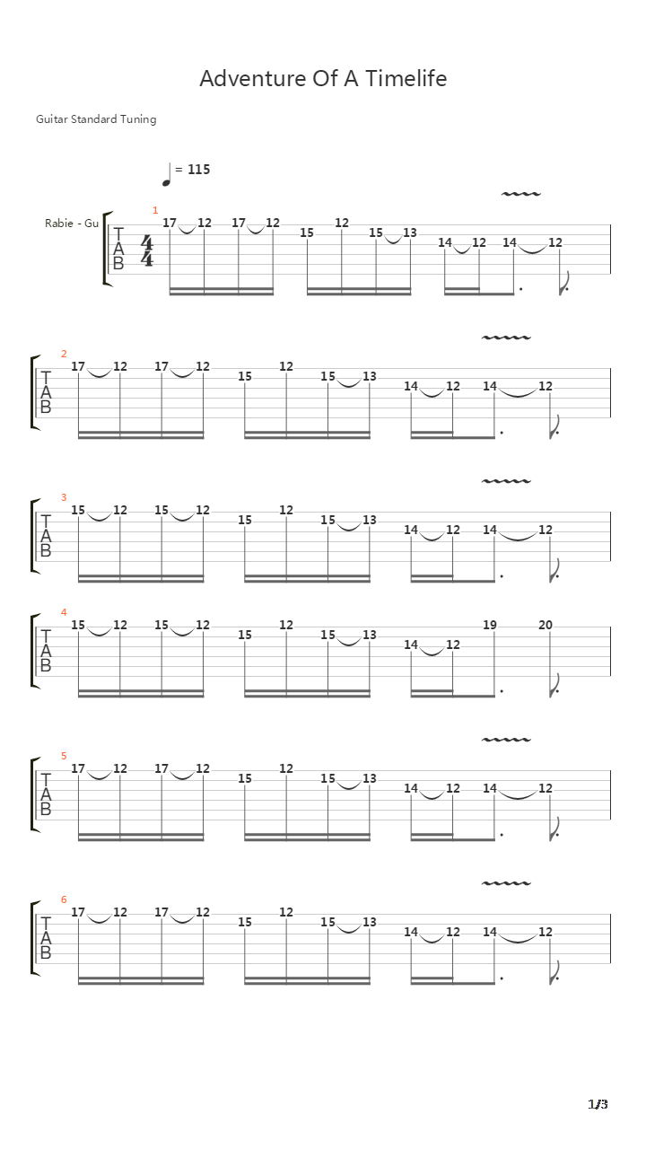 Adventure Of A Lifetime吉他谱