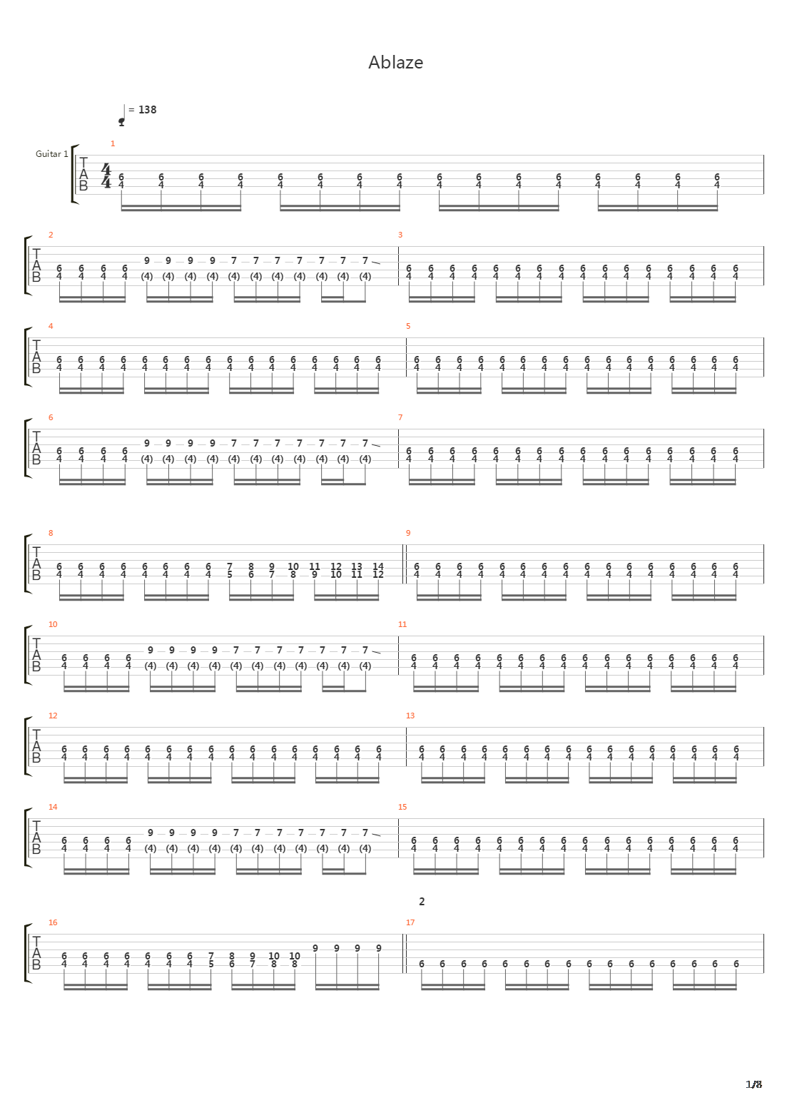 Ablaze吉他谱