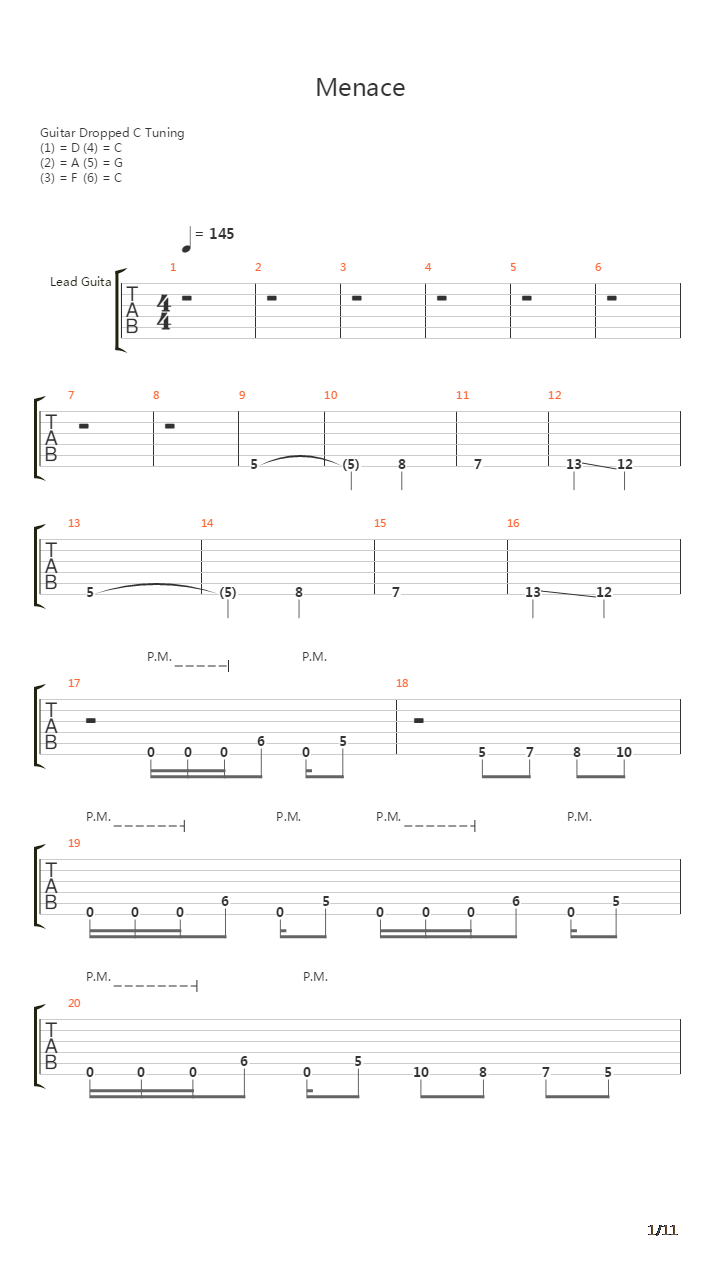 Menace吉他谱