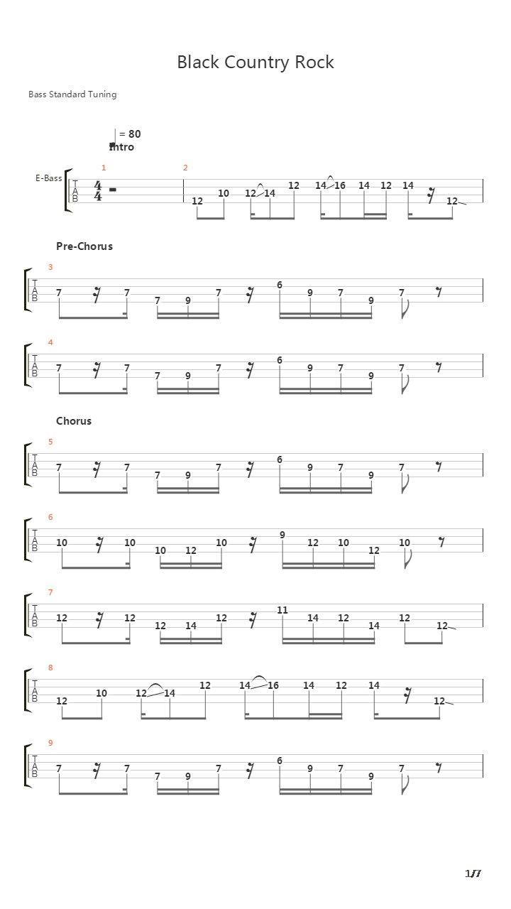 Black Country Rock吉他谱