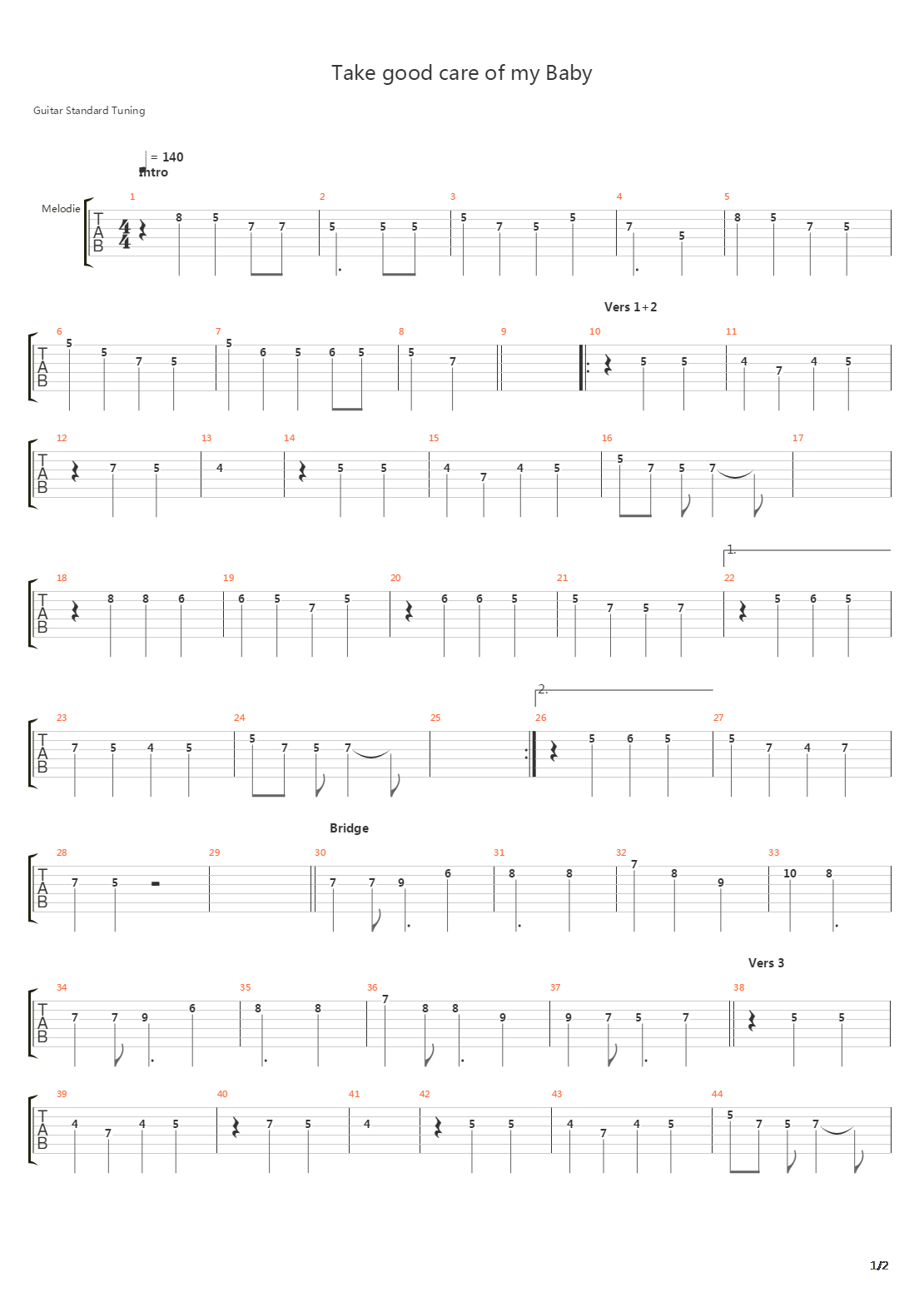 Take Good Care Of My Baby吉他谱