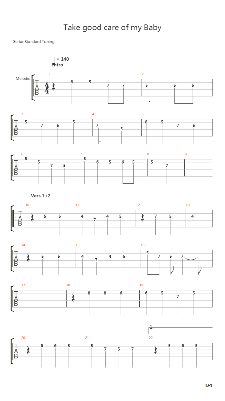 Take Good Care Of My Baby吉他谱