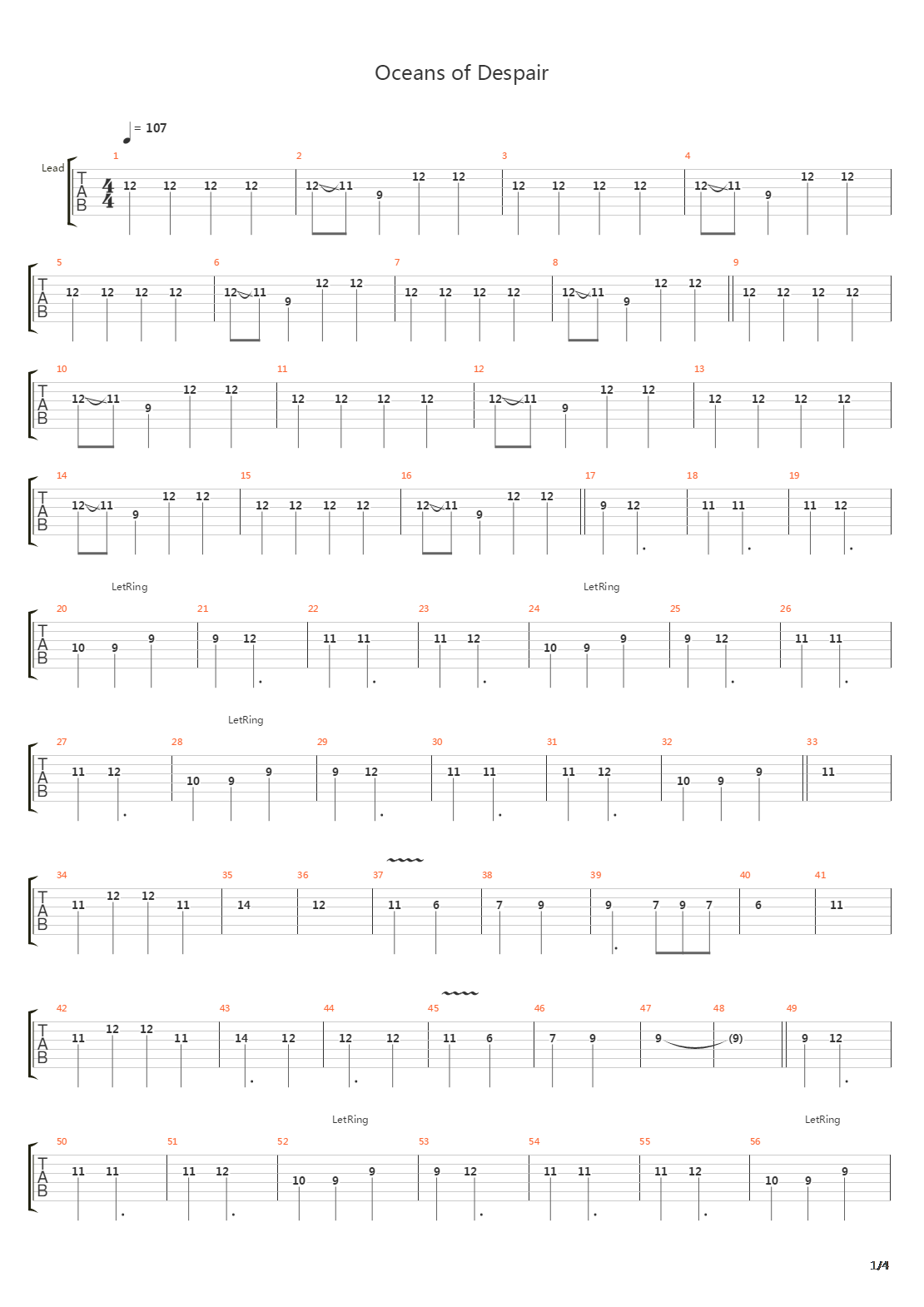 Oceans Of Despair吉他谱