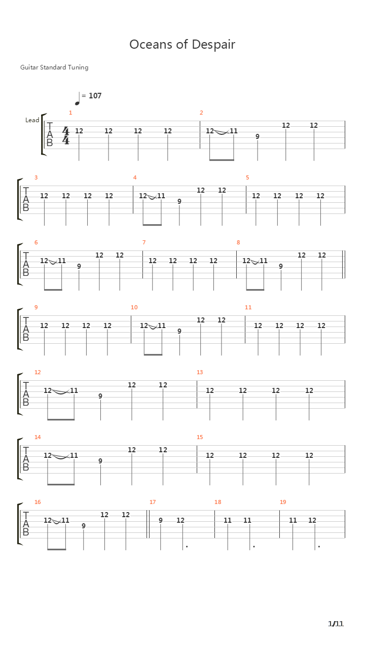 Oceans Of Despair吉他谱