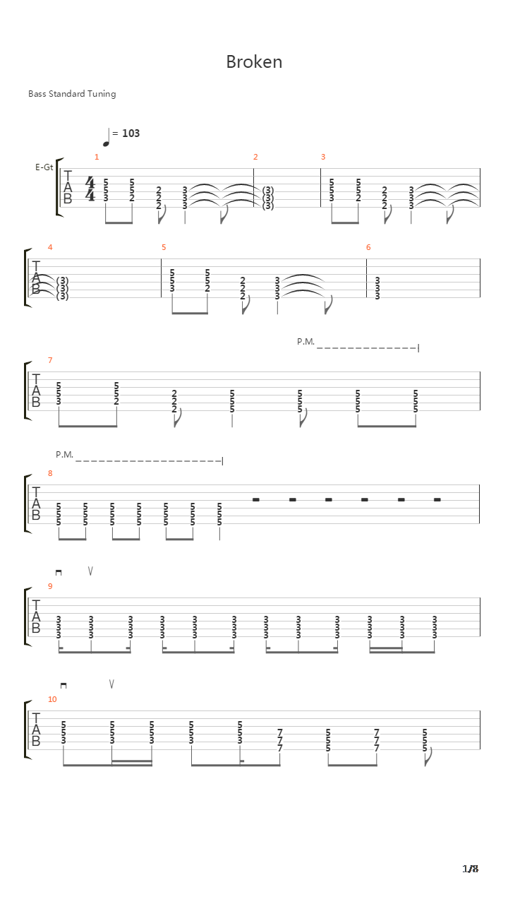 Broken吉他谱