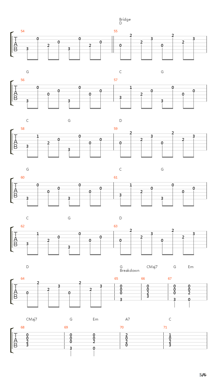 Rolling Down吉他谱